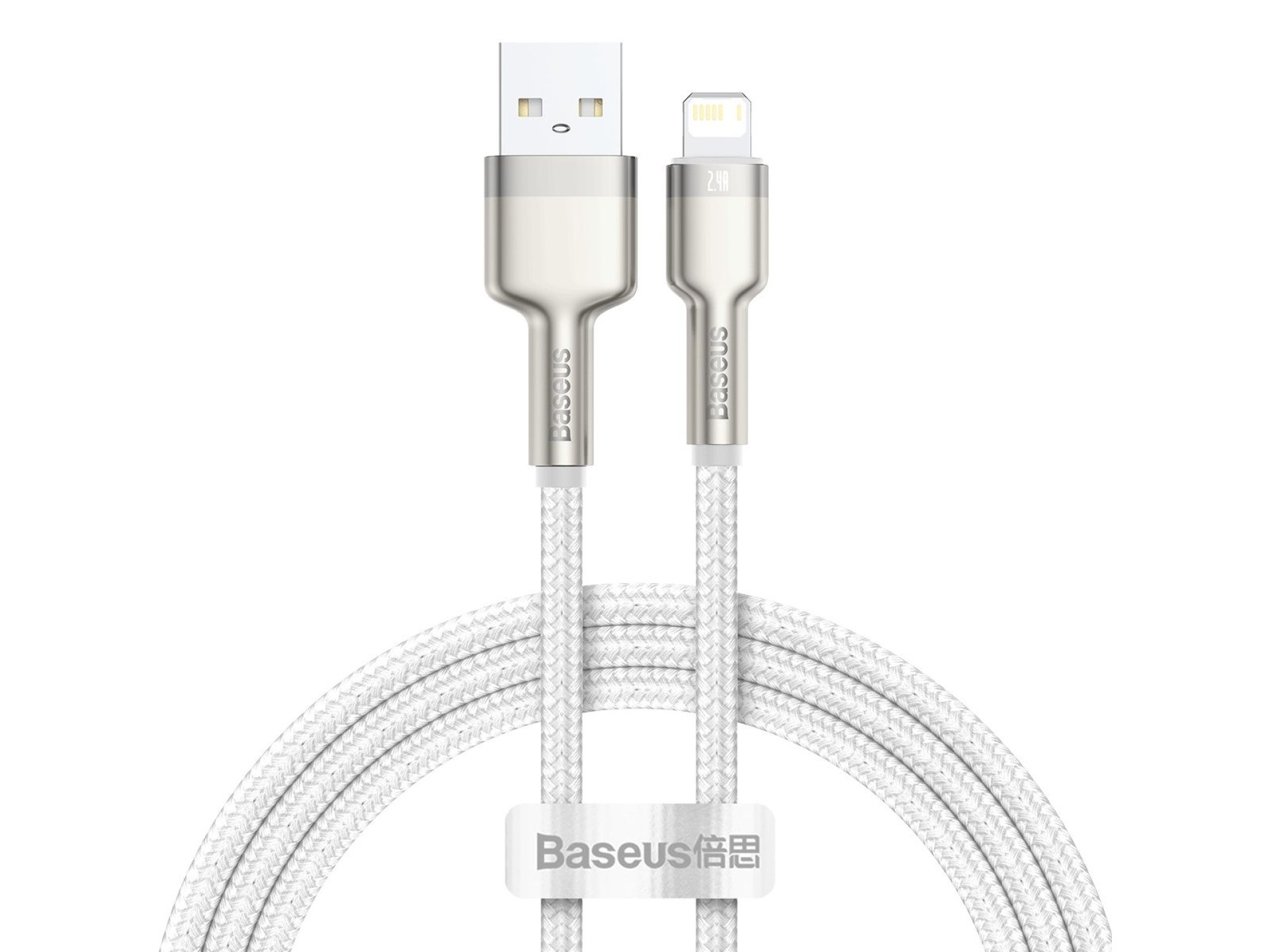 Cable Baseus Cafule Metal USB-Lightning 1,0 m 2,4A blanco