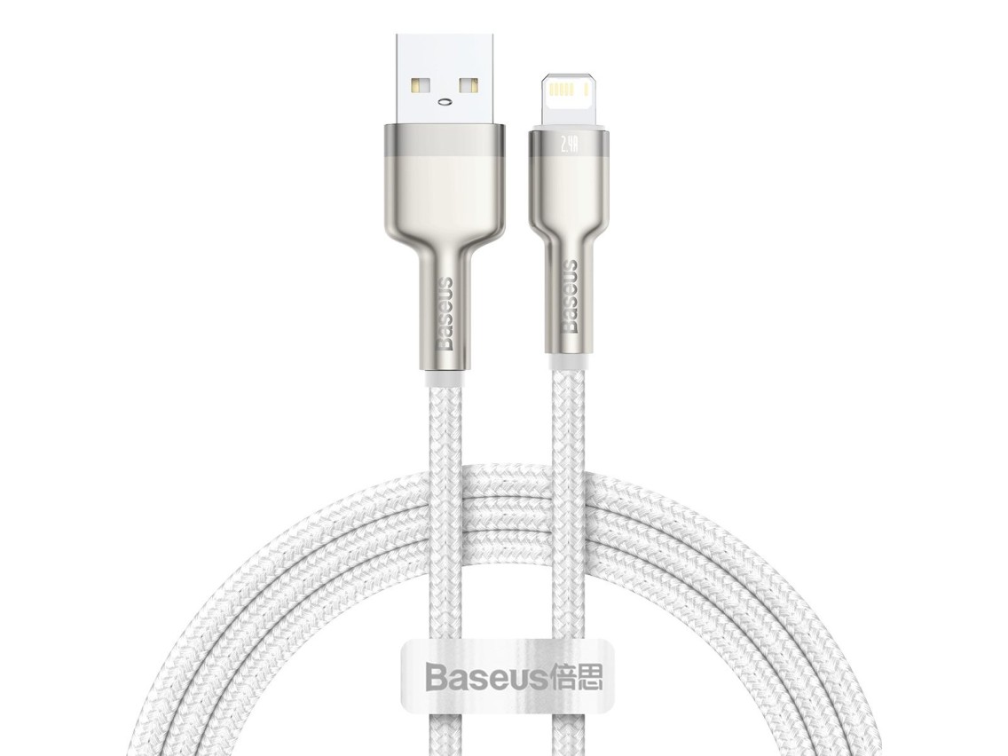 Cable Baseus Cafule Metal USB-Lightning 1,0 m 2,4A blanco