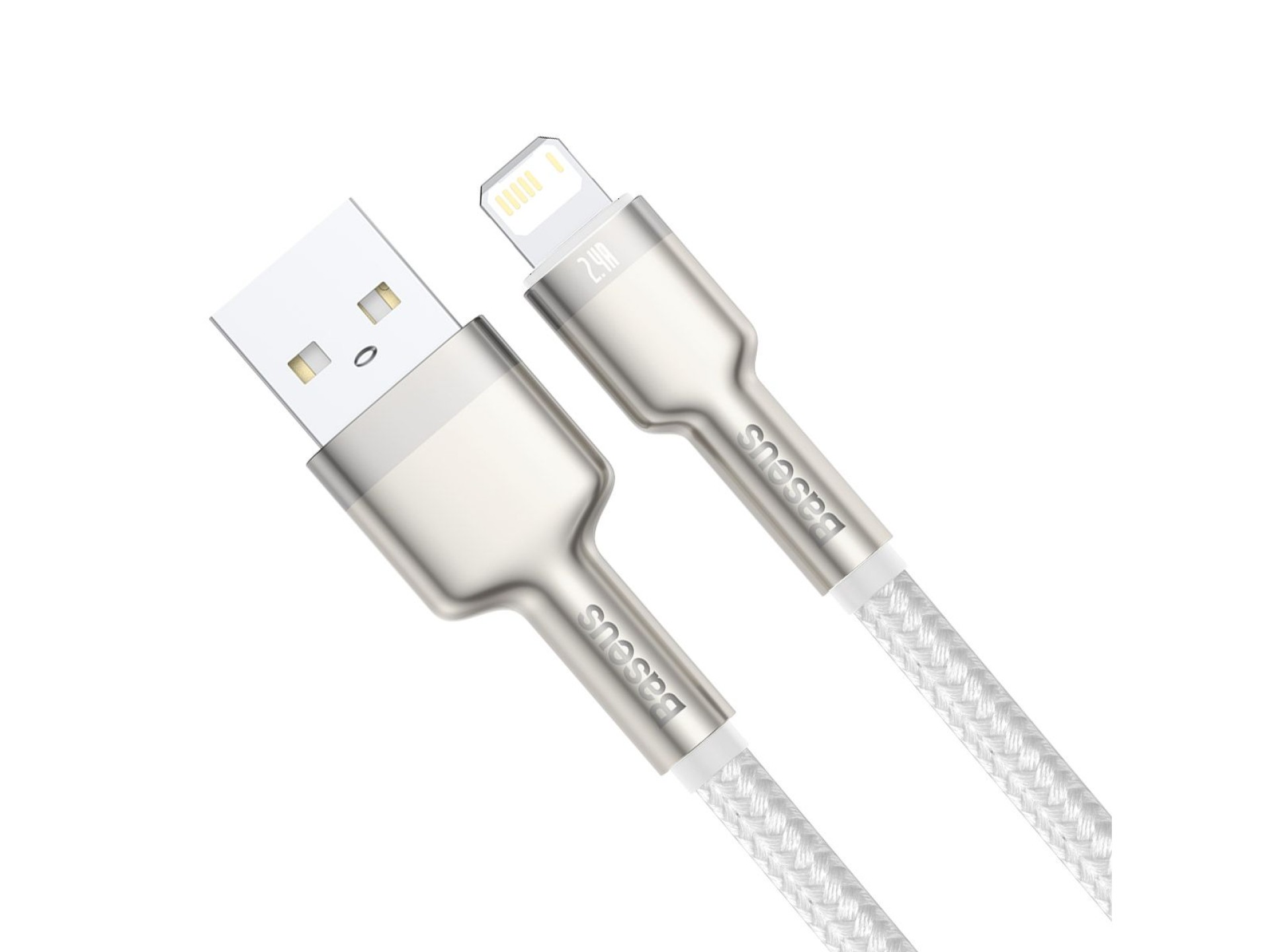Cabo Baseus Cafule Metal USB - Lightning 1,0 m 2,4A branco