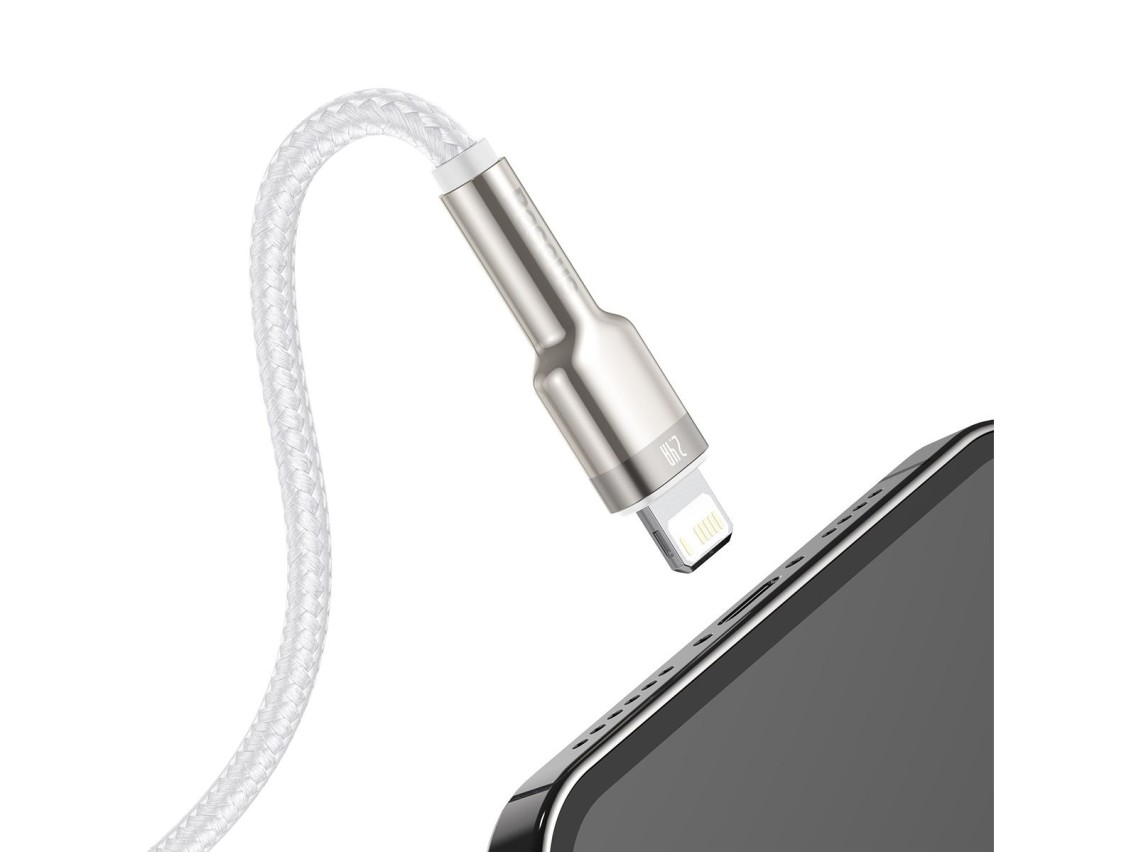 Cable Baseus Cafule Metal USB-Lightning 1,0 m 2,4A blanco