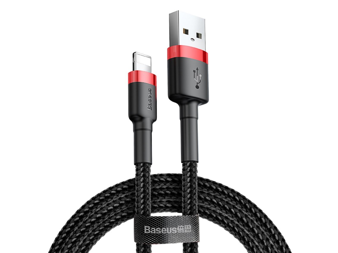 Cabo Baseus Cafule USB - Lightning 0,5m 2,4A vermelho-preto