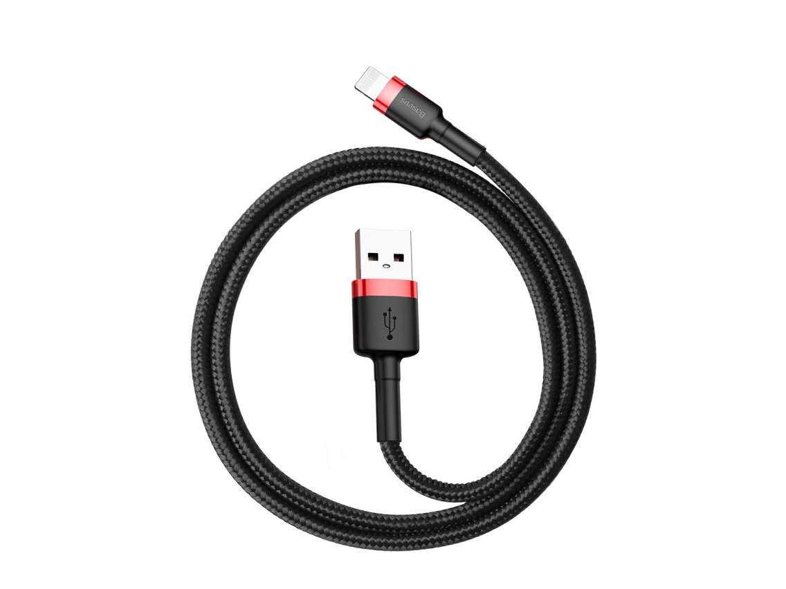 Cabo Baseus Cafule USB - Lightning 0,5m 2,4A vermelho-preto