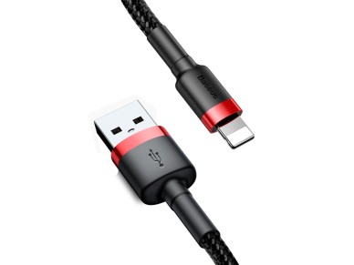 Cable Baseus Cafule USB-Lightning 0,5m 2,4A rojo-negro