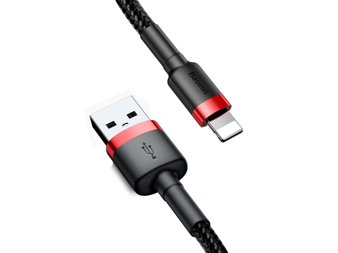 Cabo Baseus Cafule USB - Lightning 0,5m 2,4A vermelho-preto