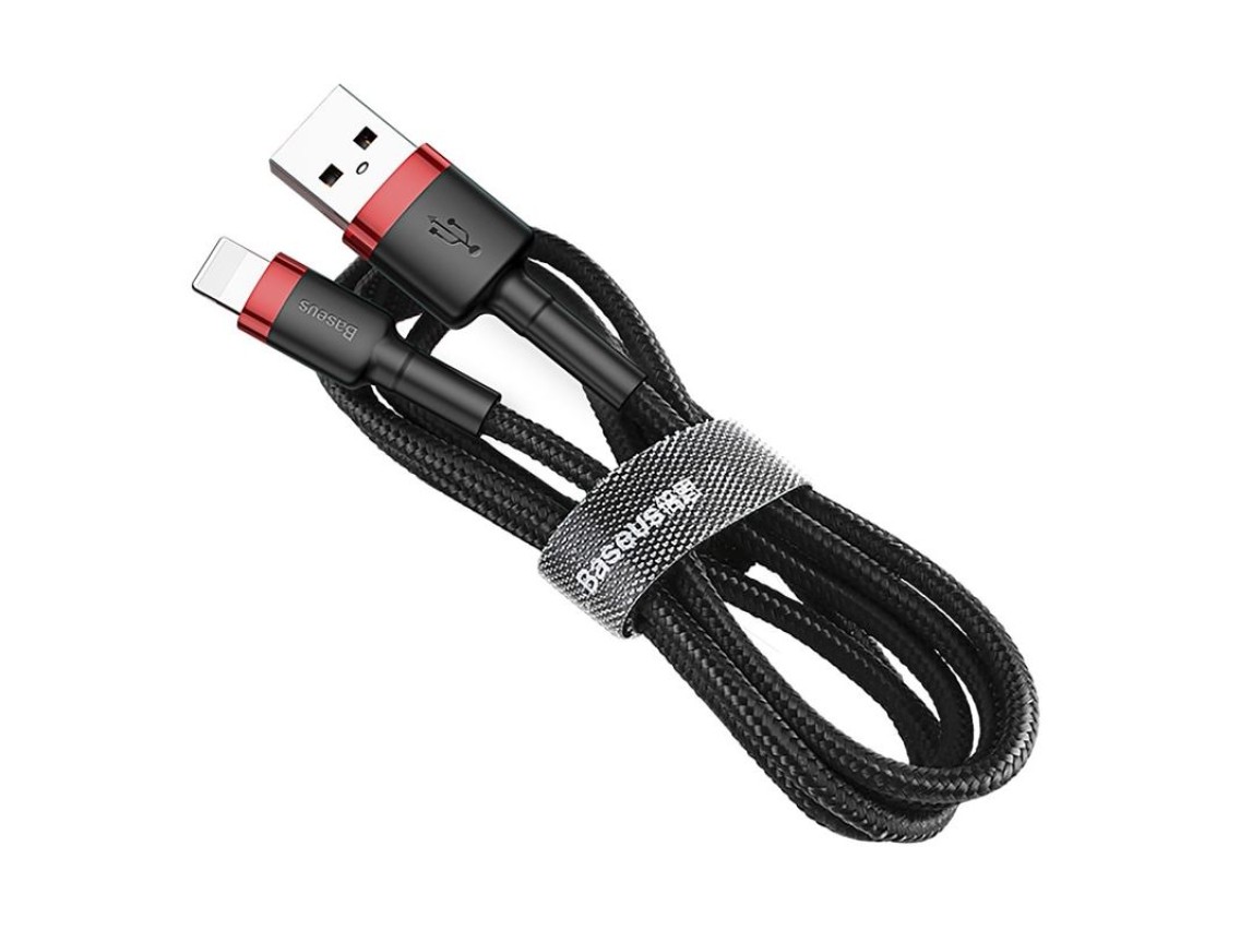 Cabo Baseus Cafule USB - Lightning 2,0m 1,5A vermelho-preto