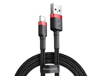 Cable Baseus Cafule USB-Lightning 3,0m 2A rojo-negro