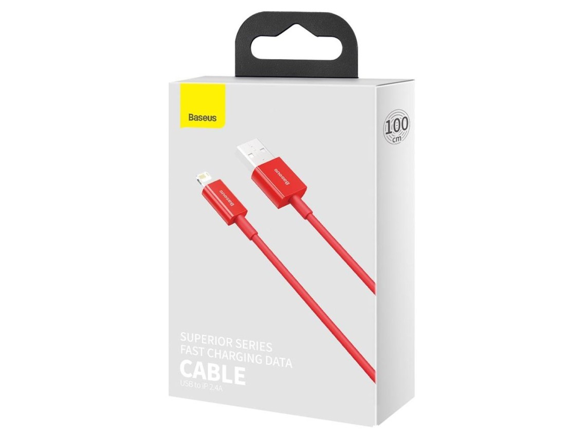 Cable Baseus Superior USB-Lightning 1,0 m 2,4A rojo