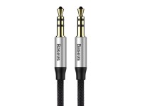 Cable de audio Baseus Yiven M30 jack 3,5 mm - jack 3,5 mm 1,0 m plateado-negro