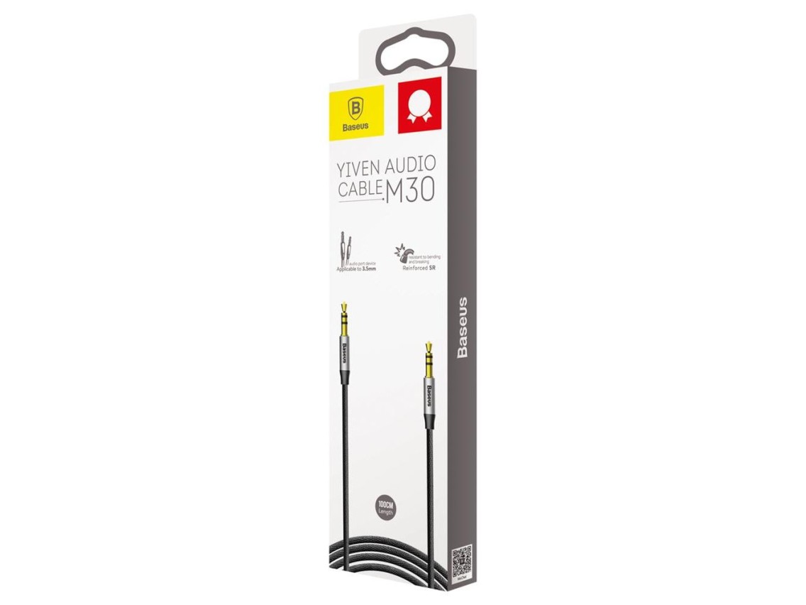 Baseus cable audio Yiven M30 jack 3,5 mm - jack 3,5 mm 1,0 m silver-black