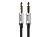 Cabo de áudio Baseus Yiven M30 jack 3,5 mm - jack 3,5 mm 1,5 m prata-preto