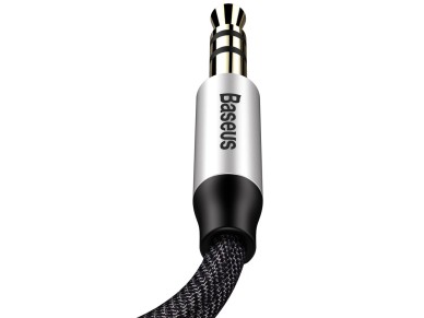 Cabo de áudio Baseus Yiven M30 jack 3,5 mm - jack 3,5 mm 1,5 m prata-preto