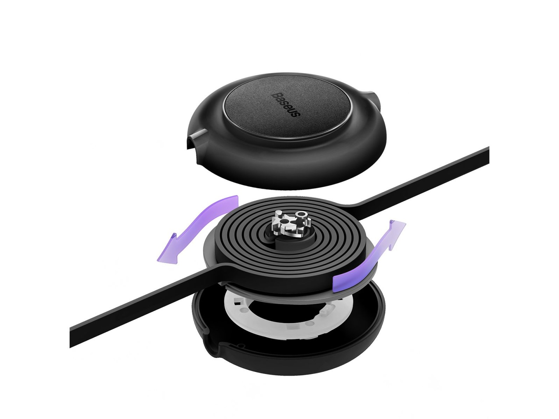 Baseus cable Bright Mirror 2 3w1 USB - micro USB + Lightning + USB-C 1,1m 3,5A black retractable