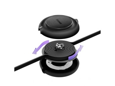 Cable Baseus Bright Mirror 2 3w1 USB - micro USB + Lightning + USB-C 1,1m 3,5A negro retráctil
