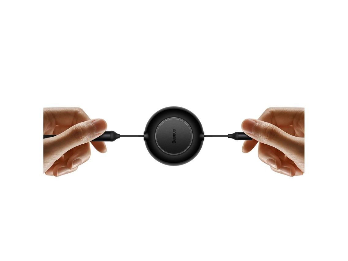 Baseus cable Bright Mirror 2 3w1 USB - micro USB + Lightning + USB-C 1,1m 66W black retractable