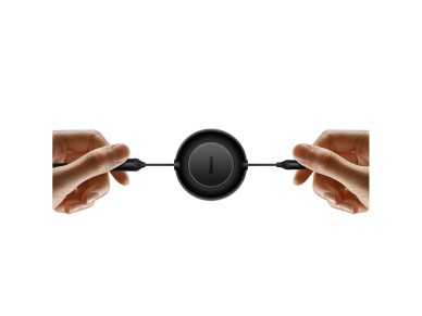 Cable Baseus Bright Mirror 2 3w1 USB - micro USB + Lightning + USB-C 1,1m 66W negro retráctil