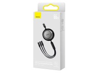 Baseus cable Bright Mirror 2 3w1 USB - micro USB + Lightning + USB-C 1,1m 66W black retractable Baseus cable Bright Mirror 2 3w1 USB - micro USB + Lightning + USB-C 1,1m 66W black retractable