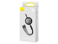 Baseus cable Bright Mirror 2 3w1 USB - micro USB + Lightning + USB-C 1,1m 100W black retractable Baseus cable Bright Mirror 2 3w1 USB - micro USB + Lightning + USB-C 1,1m 100W black retractable