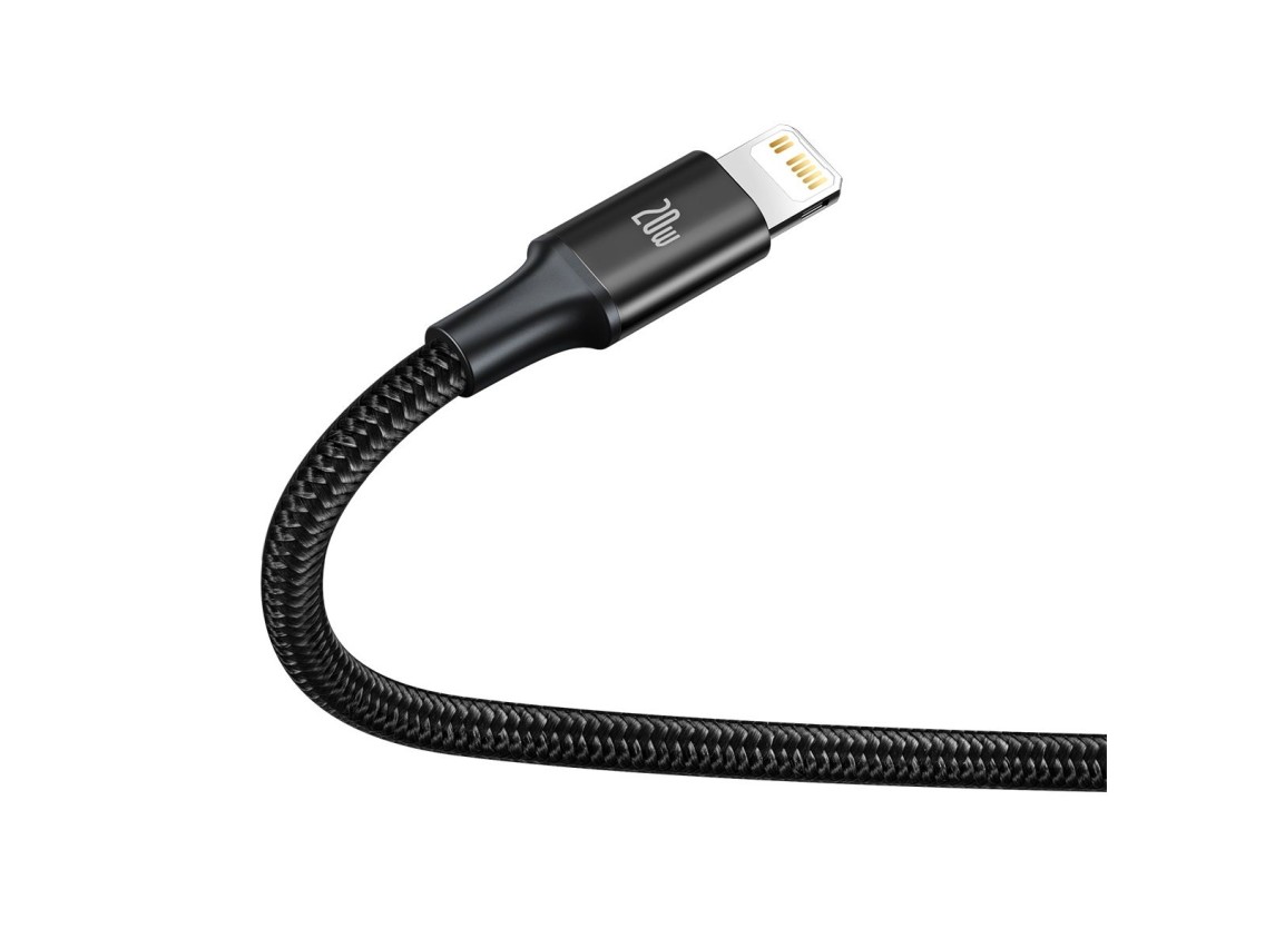 Cable Baseus 3 en 1 Rapid PD USB-C - micro USB + Lightning + USB-C 1,5 m negro 20 W