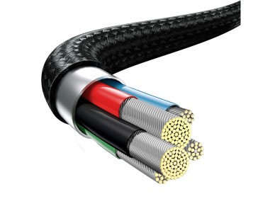 Cable Baseus 3 en 1 Rapid PD USB-C - micro USB + Lightning + USB-C 1,5 m negro 20 W