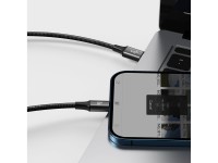 Cable Baseus 3 en 1 Rapid PD USB-C - micro USB + Lightning + USB-C 1,5 m negro 20 W