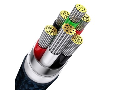 Cable Baseus 3 en 1 Flash II USB - Lightning + USB-C + microUSB 1,2 m 3,5A azul