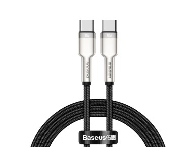Cable Baseus Cafule Metal PD USB-C - USB-C 1,0 m negro 100W