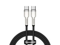 Cable Baseus Cafule Metal PD USB-C - USB-C 1,0 m negro 100W
