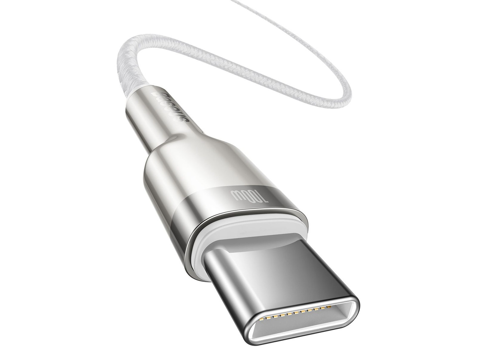 Cable Baseus Cafule Metal PD USB-C - USB-C 1,0 m blanco 100W