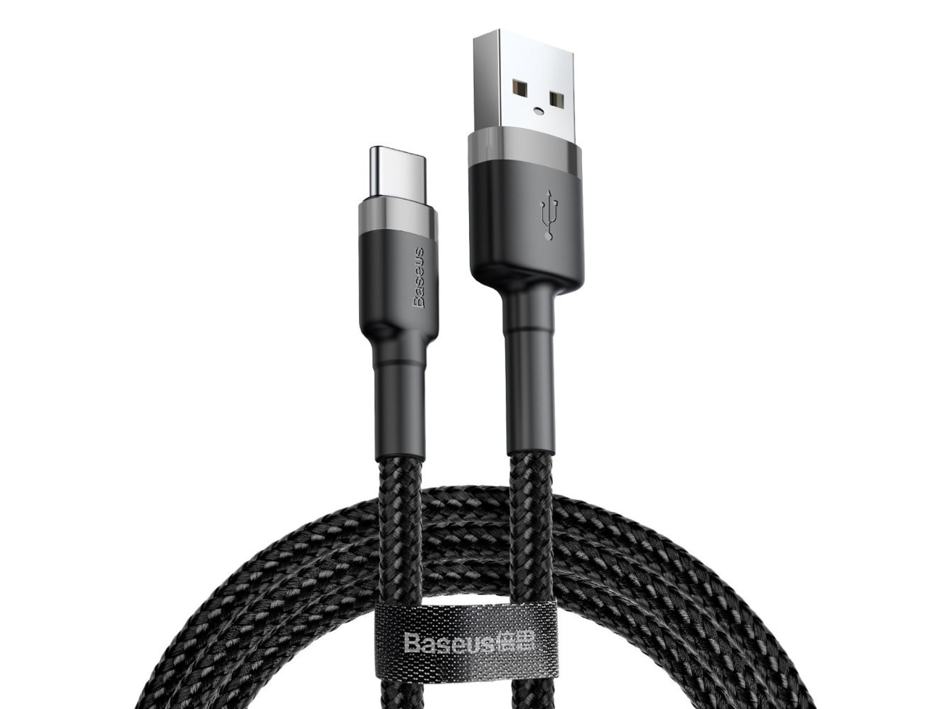 Cable Baseus Cafule USB - USB-C 2,0 m 2A gris-negro