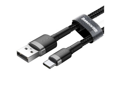 Cable Baseus Cafule USB - USB-C 2,0 m 2A gris-negro Cable Baseus Cafule USB - USB-C 2,0 m 2A gris-negro