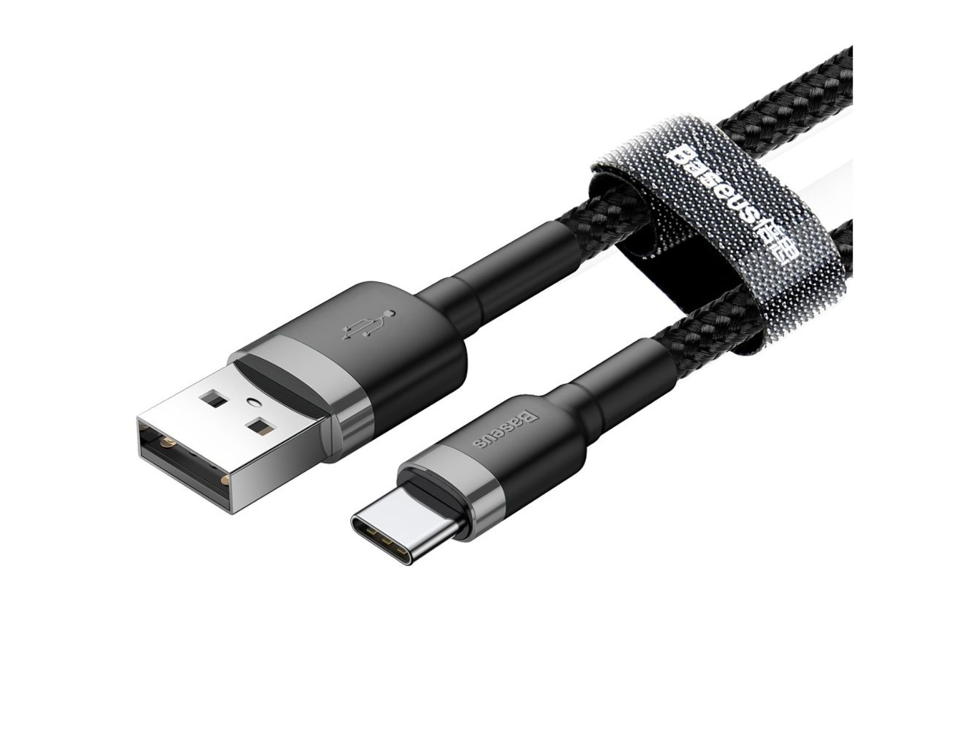 Cable Baseus Cafule USB - USB-C 2,0 m 2A gris-negro