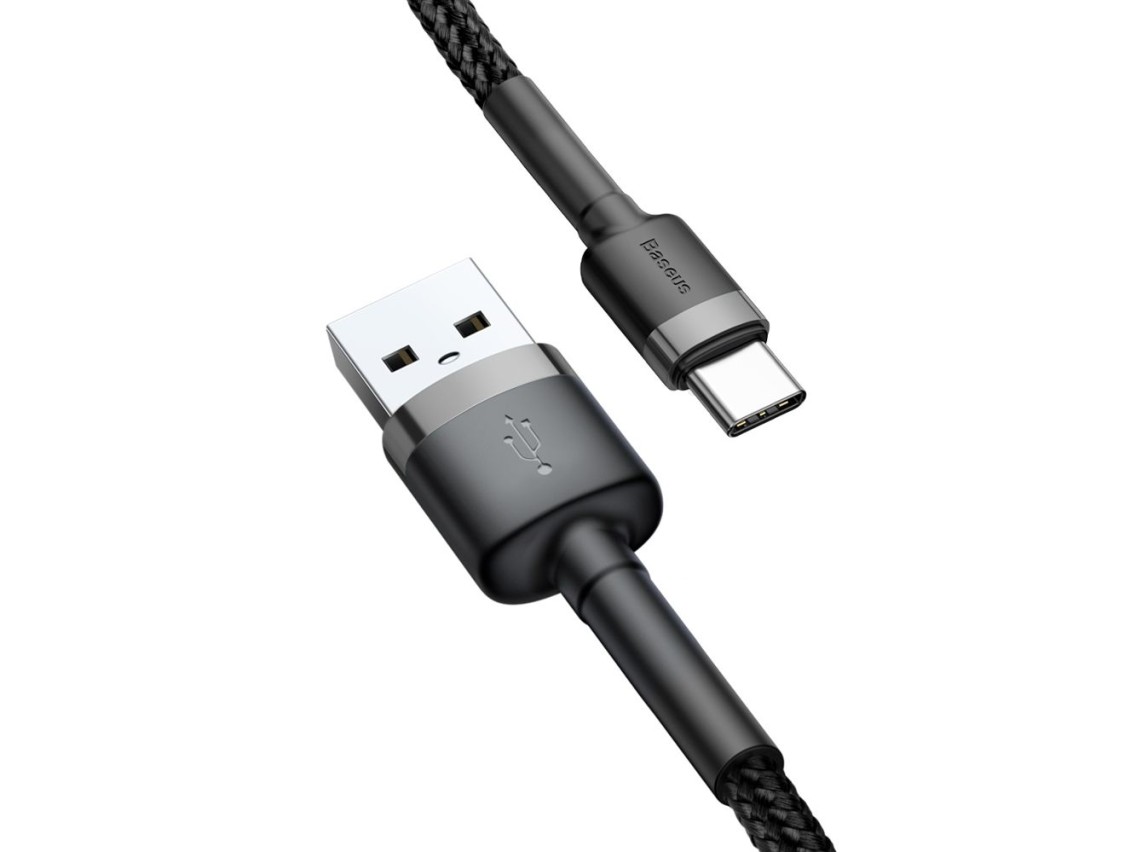 Cable Baseus Cafule USB - USB-C 2,0 m 2A gris-negro