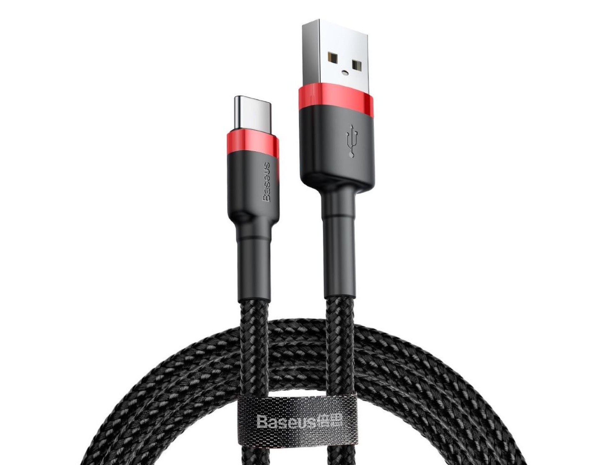 Cable Baseus Cafule USB-USB-C 1m 3A rojo-negro