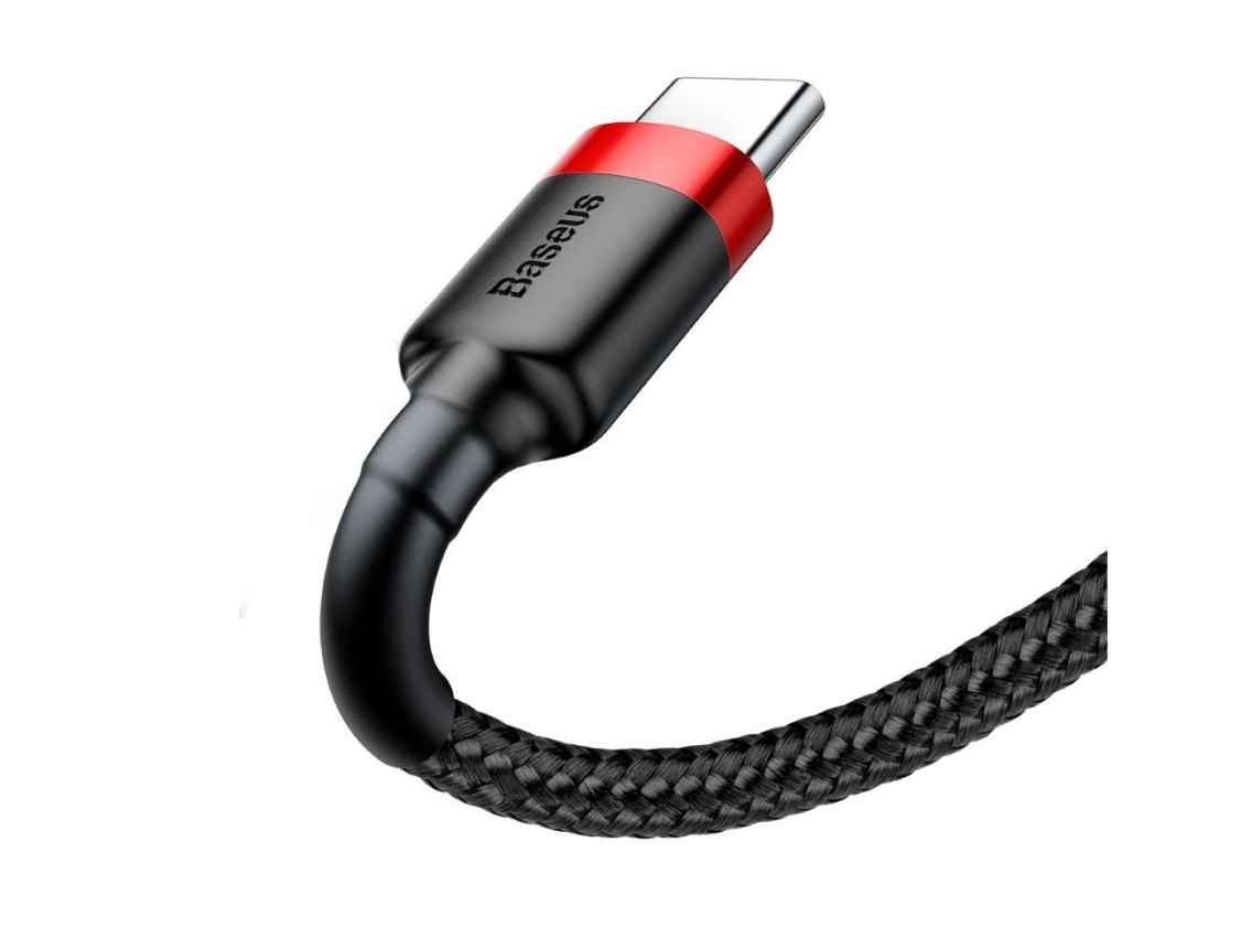 Cable Baseus Cafule USB-USB-C 1m 3A rojo-negro