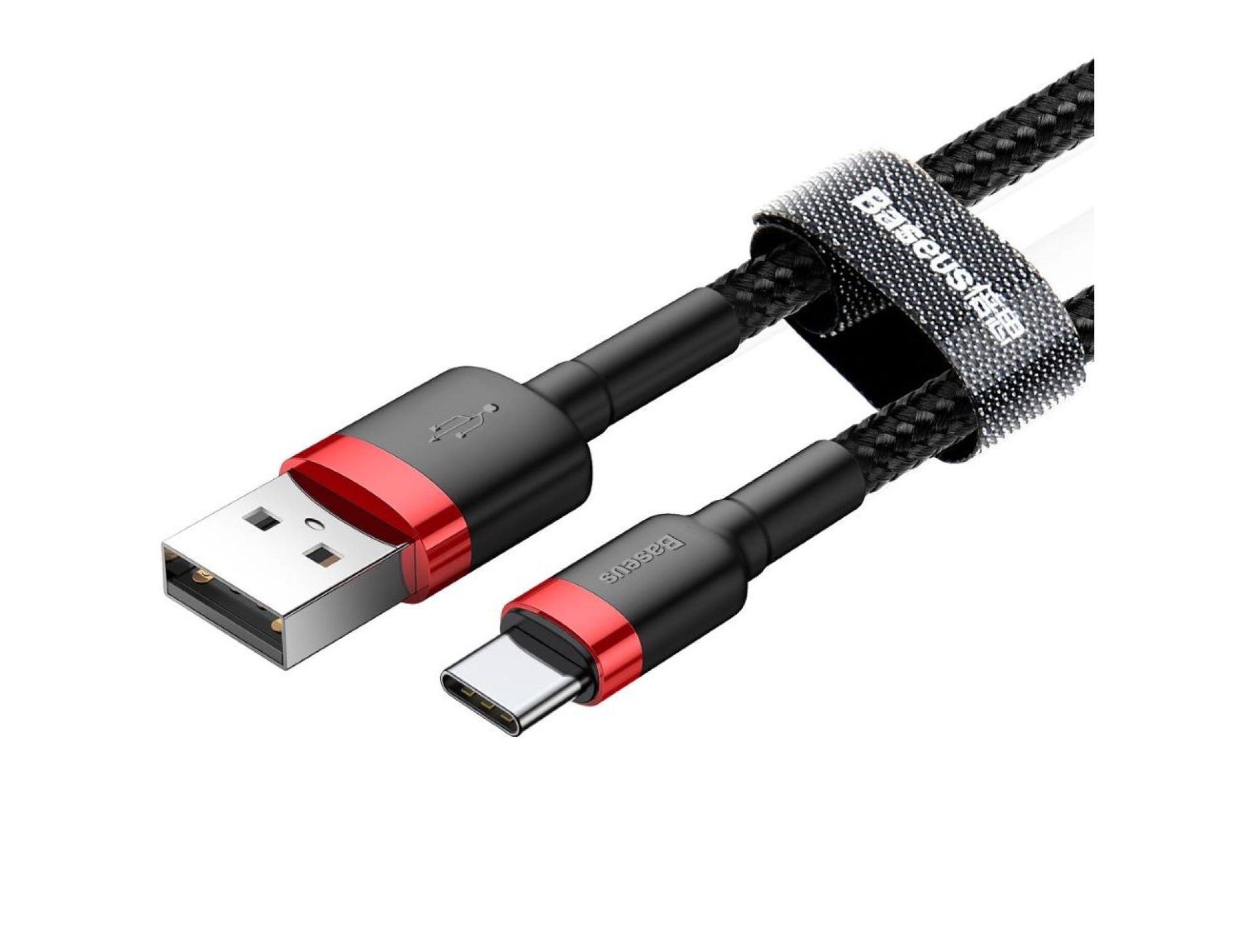 Cable Baseus Cafule USB-USB-C 1m 3A rojo-negro