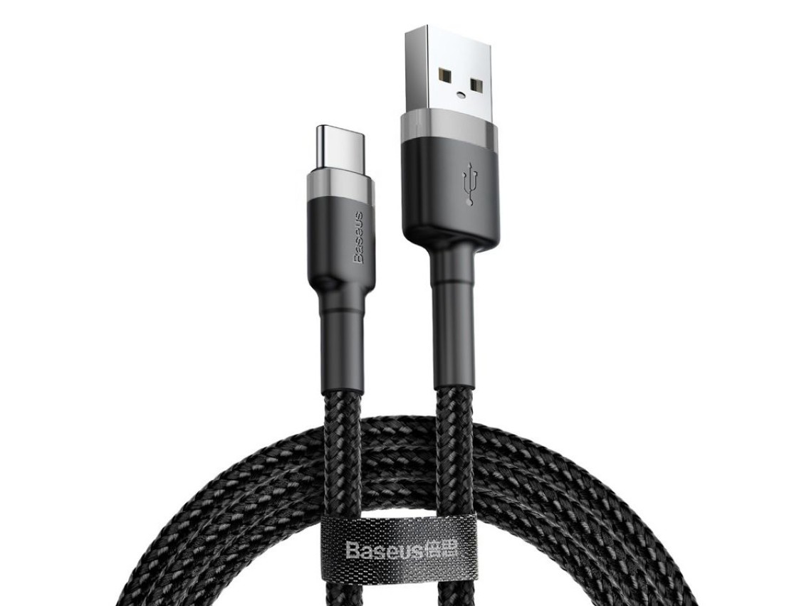 Cable Baseus Cafule USB-C 3m 2A gris-negro