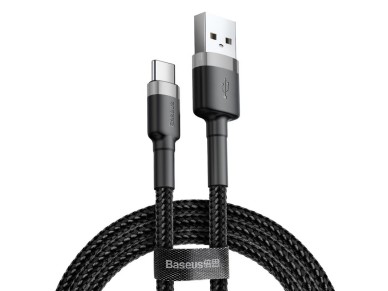 Cable Baseus Cafule USB-C 3m 2A gris-negro