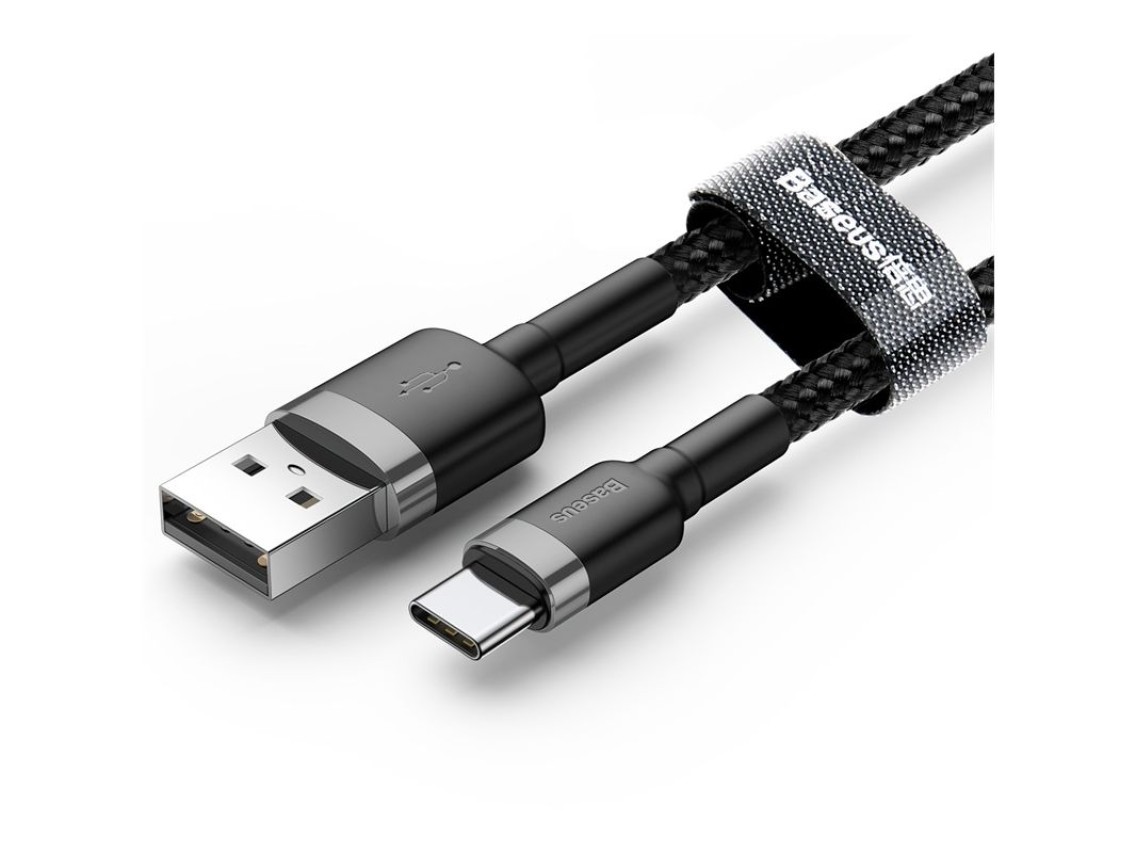 Cable Baseus Cafule USB-C 3m 2A gris-negro