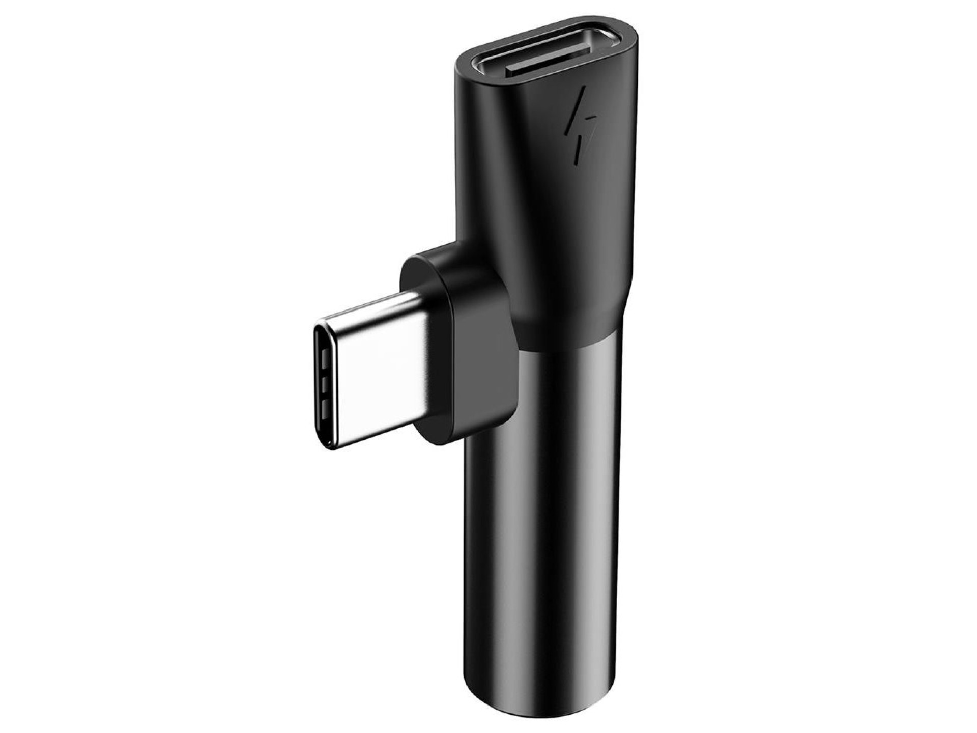 Adaptador Baseus L41 USB-C a USB-C - conector 3,5 mm negro