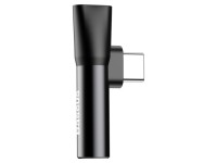Adaptador Baseus L41 USB-C a USB-C - conector 3,5 mm negro