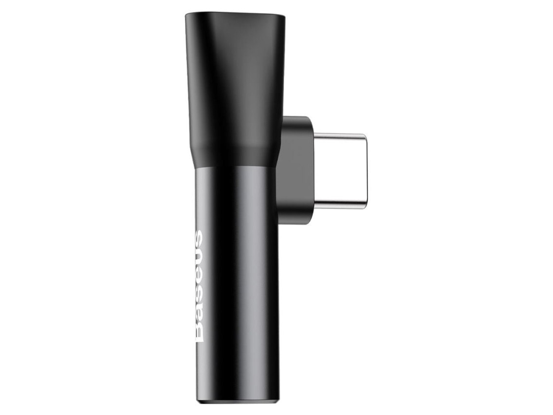 Adaptador Baseus L41 USB-C a USB-C - conector 3,5 mm negro
