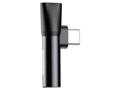 Adaptador Baseus L41 USB-C a USB-C - conector 3,5 mm negro