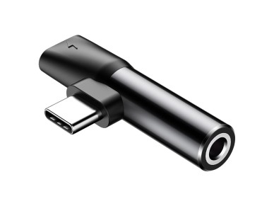 Adaptador Baseus L41 USB-C a USB-C - conector 3,5 mm negro