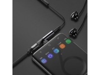 Adaptador Baseus L41 USB-C a USB-C - conector 3,5 mm negro