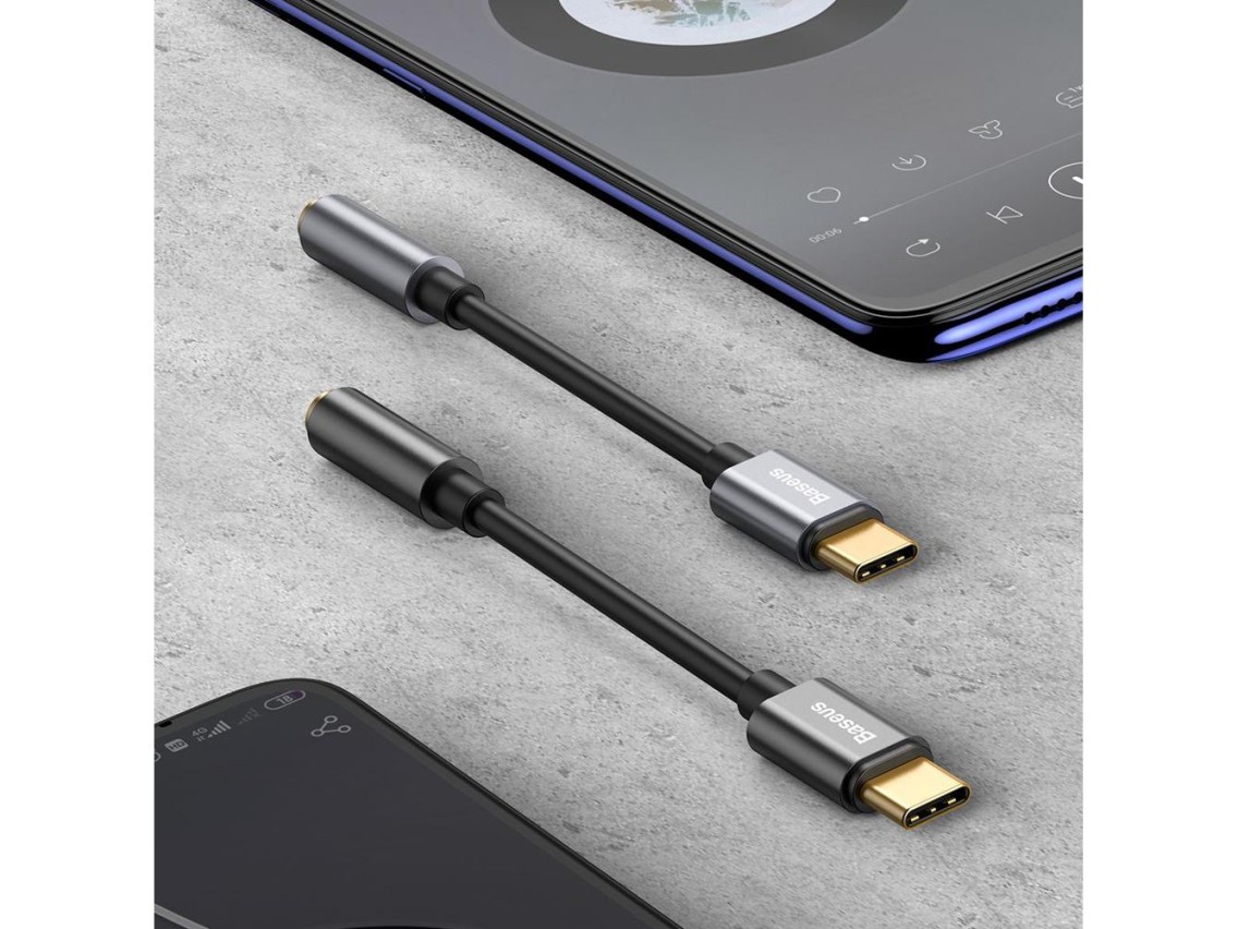 Adaptador Baseus L54 USB-C para jack 3,5 mm preto