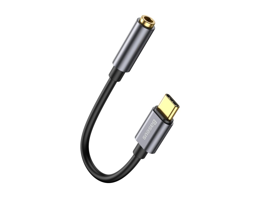 Adaptador Baseus L54 USB-C para jack 3,5 mm cinza escuro