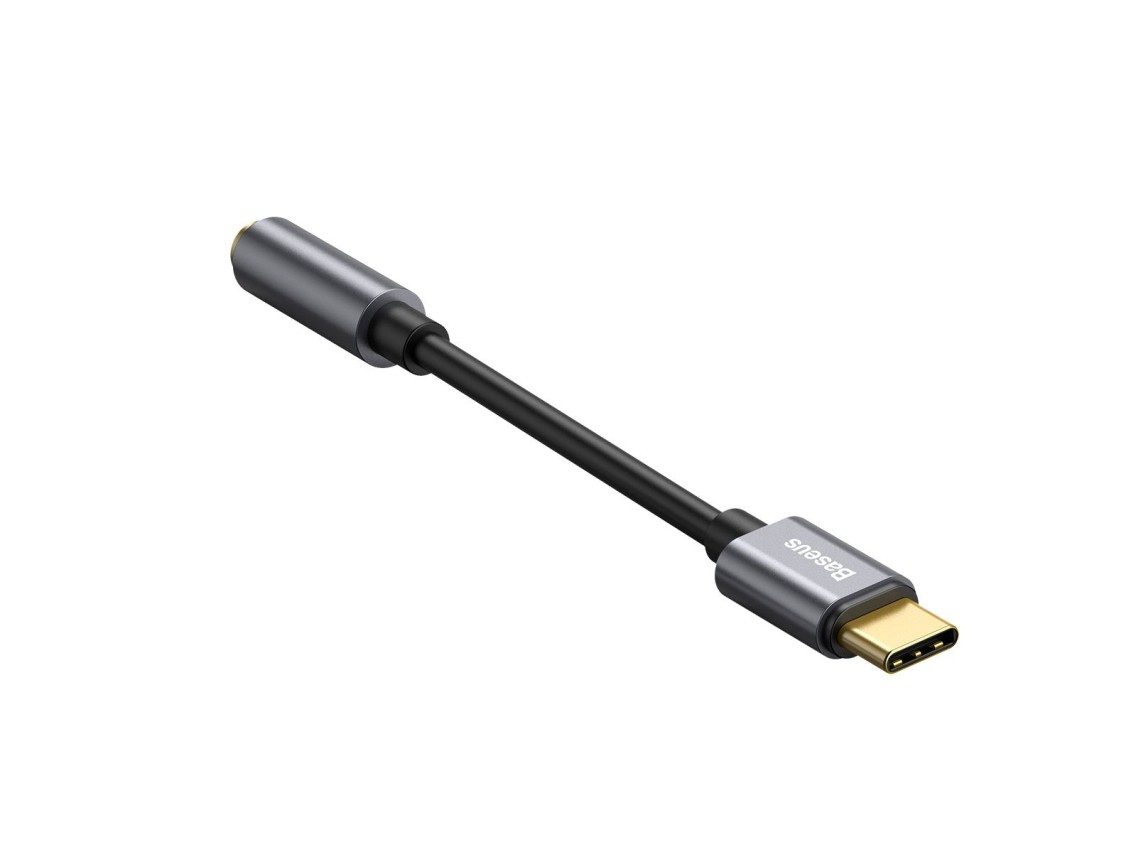 Adaptador Baseus L54 USB-C para jack 3,5 mm cinza escuro