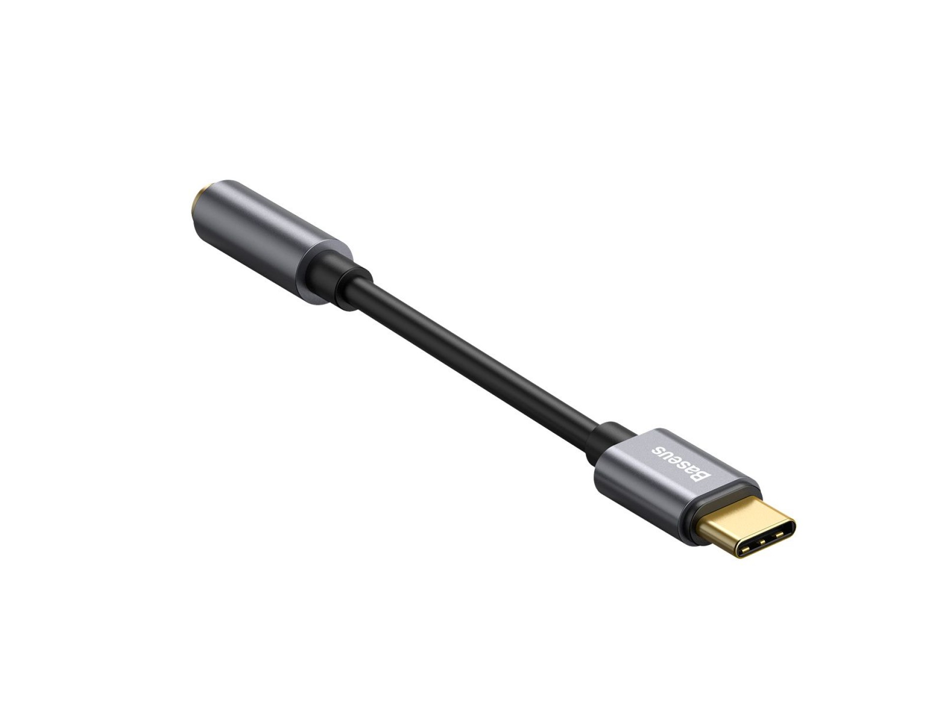 Adaptador Baseus L54 USB-C para jack 3,5 mm cinza escuro