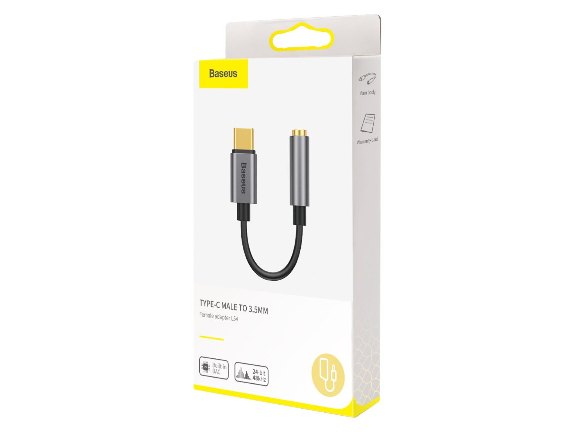 Adaptador Baseus L54 USB-C para jack 3,5 mm cinza escuro