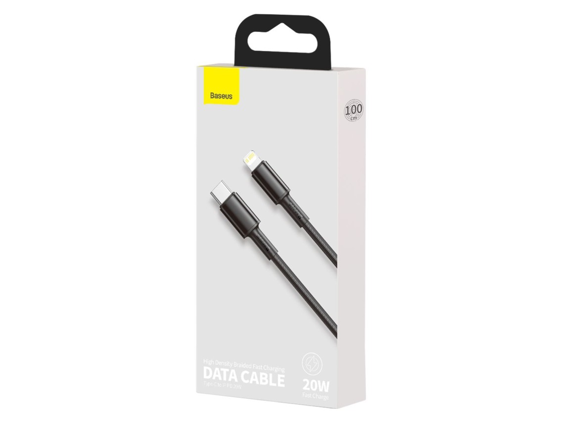 Cabo Baseus High Density PD USB-C - Lightning 1,0 m preto 20W